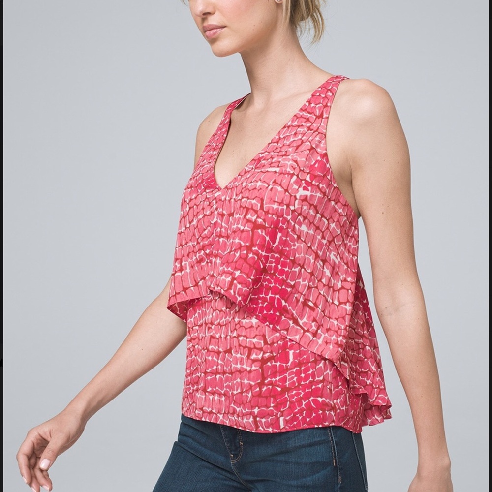 WHBM Croc tiered shell tank top